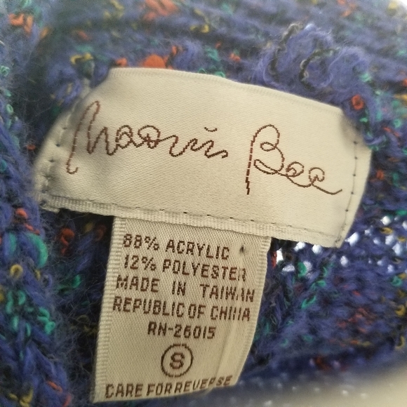 💕Maori Bee Ribbed Multi Colored Knit Sweater Top - Picture 8 of 8